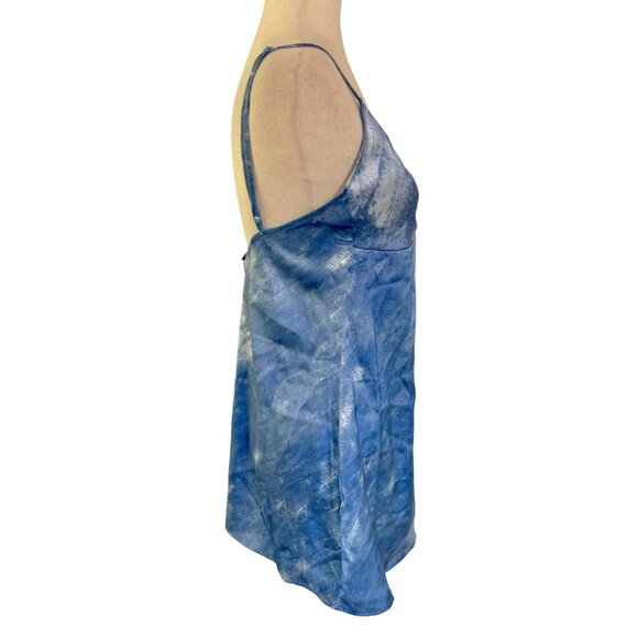 NWT Vero Moda Slip Dress Faux Denim Spaghetti Strap Size Medium Blue Mini - Picture 2 of 12